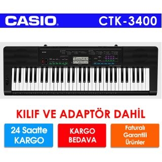 Casio CTK3400 Org 61 Tuşlu Kılıf ve Adaptör
