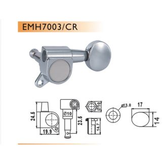 VALENCIA ELEKTRO GİTAR KULAĞI SİYAH 6 SAĞ (MACHINE HEAD): EMH7003CRR6